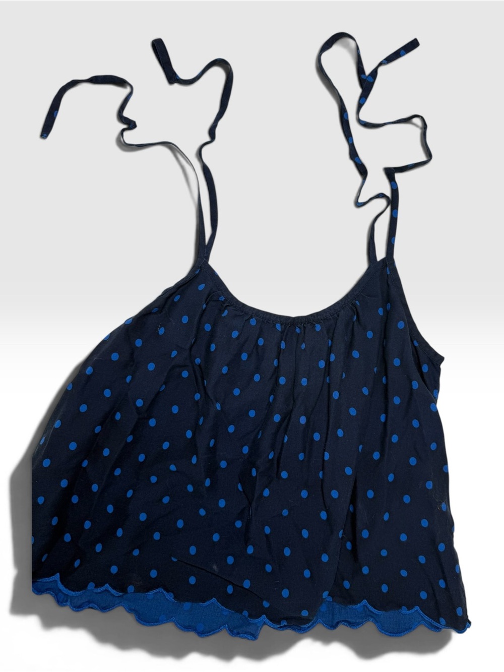 Hollister Navy Blue & Royal Blue Polka Dot Halter Top XS